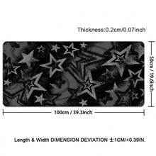 1pc INS Style Black And Gray Stars Art Mouse Pad, Cool Desktop Decor Mat, Thick Non-Slip Office & Gaming Keyboard Pad - View 14
