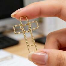 50pcs/100pcs Gold Star Shaped Paper Clips, Mini Binder Clips, Heart Shaped Bookmark Clips, Metal Non-Slip Small Clips For Organizing And Filing Documents, Office, School, Home Use - Gold - View 10