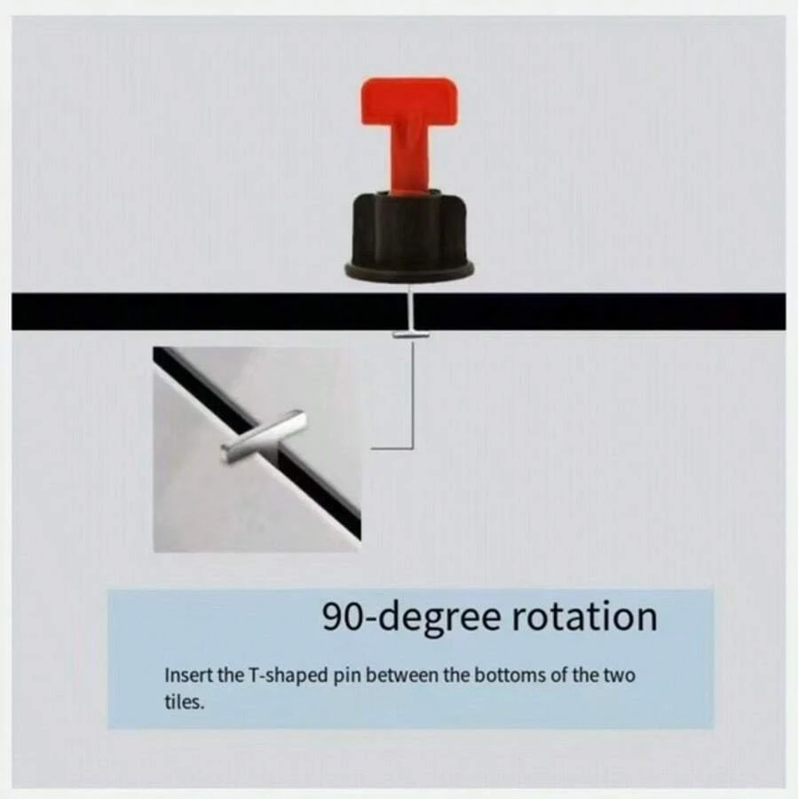 50pcs/Pack Ceramic Tile Leveling System, T-Shaped Tile Leveling Clips For Floor And Wall Tile Installation, Reusable Tile Spacers For Construction And Renovation, Prevents Hollow And Thermal Expansion, Ensures Flat And Secure Tile Laying, Building Decoration Material