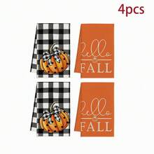 1 st handduk med Thanksgiving-pumpa, slitstark polyester, lämplig för höstfest, heminredning, temafest och sammankomst, dekorativ handduk i Thanksgiving-stil - Multifärgad - Visa 9