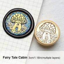 1 con dấu sáp Vintage Floral Window Series, tròn 3cm, chất liệu đồng thau, nhiều mẫu hoa văn, phù hợp cho thiệp mời đám cưới/đồ handmade DIY/dán phong bì/trang trí thiệp lễ hội/sưu tầm (không bao gồm cán cầm/sáp/mực) - Dòng cửa sổ hoa mới - Xem 21