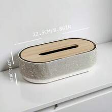 Luxury Exquisite Rhinestone Tissue Box, Dining Table Tissue Storage, Travel Essential, Bathroom Decor, Home Room Decor, Kitchen Decor, Halloween - Multicolor - View 3
