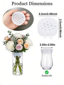 4/2/1pc Silicone Floral Grid Holder, Flexible Flower Stem Support For Vases, Suitable For Cube And Round Vase Openings. Waterproof And Reusable Floral Arrangement Grid, Easy To Set Up, Perfect For Weddings, Parties And Daily Home Decor. - Mesh Flower Vase - View 6