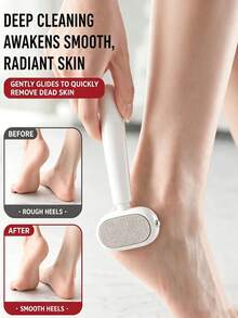 1 Set Double-Sided Foot Callus Remover, Replaceable Stainless Steel Blade Foot Scraper, Portable Manual Dead Skin/Corn Remover, Heel Exfoliating Pedicure Tool, Suitable For Thick Hard Cracked Skin, Includes Foot File And Replacement Heads - Regular Model - View 5
