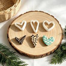 3Pcs Boho Style Heart Polymer Clay Cutters Set Hollow Heart Clay Molds DIY Handmade Earring Pendant Jewelry Making Craft Supplies - 3-pack - View 6
