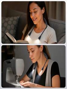1pc LED Neck Reading Light, 360° Rotatable Hanging Lamp, Bedside Reading Light, Portable 3-Color Dimmable, Suitable For Bedtime Reading, Home Desk, Late Night Study, Running, Office And Night Light Use - Neck Reading Light - View 5