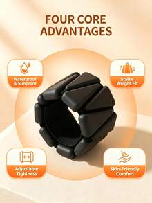Adjustable Silicone Weighted Wristbands, Wearable Ankle Weights For Yoga Walking Fitness Training, Detachable Workout Weight Bracelets - Multicolor - View 3