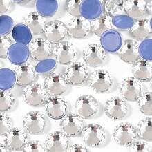 DMC Round SS6-SS50 2mm-10mm Transparent Crystal AB High Quality Hot-Fix Rhinestones, Heat-Transfer Rhinestones, Flat-Back Crystal Rhinestones, Iron-On Rhinestones, Suitable For Clothing Sewing, Fabric, Dresses, Bags, Shoes Decoration - Apricot - View 2