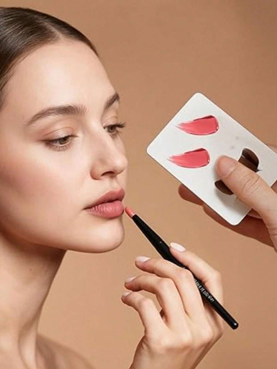 Stainless Steel Foundation Makeup Palette With Mixing Stick, Mini Ring Makeup Palette Beauty Tool Set - White - View 1
