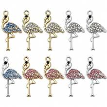 5/10pcs Rhinestone Flamingo Charms Alloy Crystal Flamingo Bird Pendant For DIY Bracelet Necklace Earring Tropical Jewelry Making Findings - Multicolor - View 14