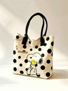 1 Peça Bolsa de Ombro Snoopy, Bolsa de Mão Multifuncional de Grande Capacidade com Estampa de Anime de Desenho Animado, Adequada para Compras, Escola, Armazenamento de Viagem, Também como Presente de Aniversário, Dia dos Namorados, Festa, Suprimentos de Volta às Aulas - A - Visão 14