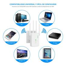 [Rutero inalámbrico E-u10 1200 Mbps, doble frecuencia, con extensión de repetición WiFi 2.4 GHz/5 GHz]Router Mazoom E-u10 Wifi 1200mbps Repetidor Banda Doble 2.4/5GHz SAY9 - Blanco - Ver 6