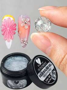 FULL BEAUTY 15ml 全息閃粉固態建構膠，不黏手 3D 造型凝膠，適用美甲殼效果花卉雕刻與指甲延長美甲工具 - 彩色 - 查看 4