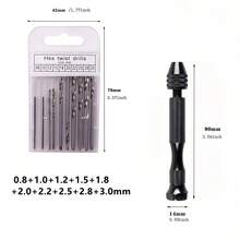Mini Handheld Drill Set With Storage Box And 10 High-Speed Steel Twist Drill Bits - Precision Manual Rotary Tool For Woodworking, Watch Repair, Jewelry, Crafts, Plastic, Shell, Resin And Model Making, 0.8-3.0mm - Twist Diamond Set - View 7