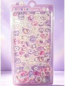 1pc Lightweight Glitter Stickers Suitable For Phone, Water Bottle, Notebook - Self-Adhesive Plastic Shiny Stickers With Cute Animal And Heart Patterns, No Cutting Required, Easy To Peel And Stick 3D Bubble Stickers - Multiple Colors (style/packaging Random) - View 10