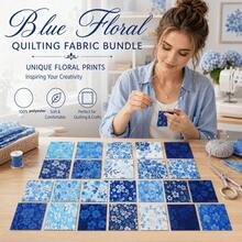 20pcs 25*25cm Blue Floral Print Fabric Set | Pre-Cut Quilt Fabric Squares, 20 Fashionable Floral Patterns, Suitable For Quilting, Patchwork, Sewing And DIY Crafts - Blue Series - View 7