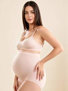 Hart & Haze 3pcs/Set Maternity Underwear High Waist Pregnancy Abdominal Support For Pregnant Women, Mid-Late Stage - Pink - View 5