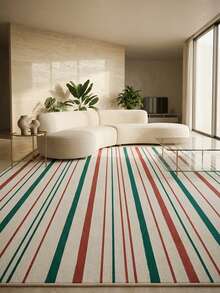 1pc Nordic Modern Luxury Minimalist Geometric Abstract Striped Area Rug, Bathroom, Kitchen, Entryway, Hallway, Bedside, Living Room, Bedroom, All-Season Machine Washable Soft Faux Cashmere Mat, Aesthetic Home Decor - Multicolor - View 8
