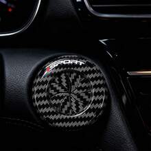 Sporty Carbon Fiber Texture Car Ignition Button Decorative Cover, Anti-Scratch Interior Accessory - Sporty Style - View 11