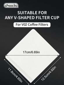 choxila 100pcs White Square #01 And #02 Coffee Filter Paper, Disposable Filter Paper Suitable For Pour-Over And Drip Coffee Makers, Ideal Coffee Accessory For Travel, Kitchen Storage, Apartment Living, Coffee Shop, Also As A Gift For Coffee Lovers - White - View 9
