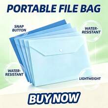 10pcs A4 Size Folders, Soft Tone, Thick Large Capacity Plastic Snap Button File Bags, Document Bags, Test Paper Storage Bags, Transparent File Organizer Bags,Back To School - Multicolor - View 6