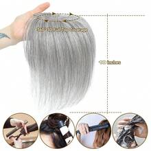 10 Inch Human Hair Topper For Women, 9x11cm Handmade Hair Topper With Non-Slip Clips, Natural Looking Crown Hairpiece For Thinning Hair - Multicolor - View 3