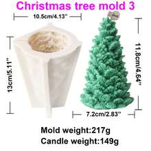 Zhonghui Mold 3D Christmas Tree Silicone Candle Mold Pine Tree Snowflake Wax Mold DIY Scented Candle Making Supplies Holiday Home Decoration Gift - Tree - View 13