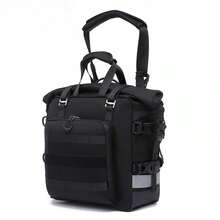 Ransel Motor Roll-Top Tahan Air dengan Anyaman MOLLE Taktis & Strip Reflektif Malam - Tas Komuter Bersepeda Multifungsi untuk Pemasangan Rak Belakang Skuter & Sepeda, Saku Depan Akses Cepat, Pegangan & Tali yang Dapat Diatur. - MultiWarna - View 12