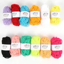 EDCUEBE7 Bộ 12 cuộn len nhiều màu, len thủ công DIY, phù hợp cho móc len, đan len, đồ thủ công móc đan tay, phù hợp cho người mới bắt đầu - Chỉ may 10g - Xem 3