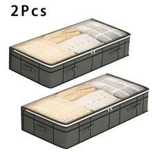 2/4-Piece Set Of Under-Bed Storage Bags, Foldable Dust-Proof Storage Bags With A Transparent Window, Suitable For Bedroom Wardrobes And Bed Linen - View 12