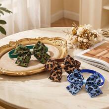 5/12pcs Pet Leopard Pattern Bow Collar Adjustable Cat Dog Bow Tie Collar Small Dog Teddy Yorkshire Schnauzer Dress Up Accessories - Multicolor - View 5