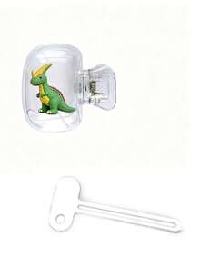 Set Pelindung Sikat Gigi Portabel Motif 2D Seri Dinosaurus dengan Kotak Penyimpanan, Pelindung Sikat Gigi Hemat Ruang dan Ringkas, Pendamping yang Tepat untuk di Rumah dan Perjalanan Bisnis, Mencegah Debu, Noda Air, dan Bau Kamar Mandi - MultiWarna - View 12