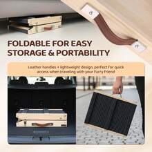 Dog Ramp For Bed, 33" Foldable Dog Steps For Couch Height Adjustable, Portable Pet Ramp For Car With Non-Slip Mat (33 Inch) - Wood Color - View 3
