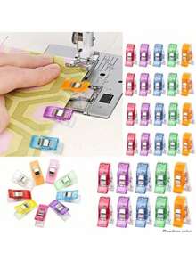 20/10/5pcs Mixed Color Plastic Clips, Multi-Purpose Clips For Fabric, Sewing, Quilting, Crafts, Food Bag Sealing And Daily Use - Multicolor - View 1