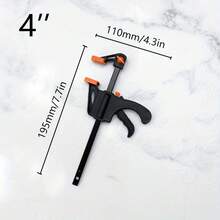 2PCS F Clamp Set, 4 Inch Quick-Release Ratchet Bar Clamps, One-Hand Operation Heavy Duty Woodworking Clamps With Non-Slip Pads, Convertible To Spreader, For DIY Projects, Home Repair & Woodworking - F-clip 2-piece Set - View 9