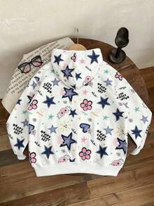 3pcs/Set Girls Hooded Sweatshirt, Simple Letter Design, Color Block Outfit, Suitable For Autumn/Winter Holidays And Outdoor Wear - Multicolor - View 6