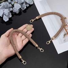7 Pcs DIY Bags Making Supplies Kit 2 Rhinestone Purse Handles+4 Purse Strap Mount Hook+1 PU Leather Purse Bottoms For Crocheting Bag Handbag Crafting - 7-piece Set - View 7