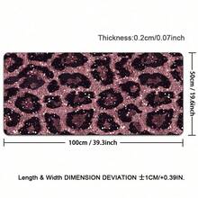 1pc Pink Glitter Leopard Print Pattern Mouse Pad Cute HD Rubber Desk Pad Extended Gaming Keyboard Mats Extra Large XXL Non-Slip Office & Gaming Mousepad - View 16