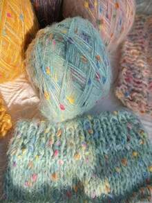 Rainbow Horse Mohair Blend Flat Yarn - "Starry Sky" Series, Suitable For Sweaters, Dolls And Bags DIY Knitting Materials, Yarn Knitted For Making Sweaters, Scarves, Bags And Other Handmade Crafts - Multicolor - View 7