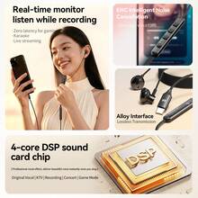 Monster Airstar AE20 DSP Sound Card Karaoke Earphones, Type-C Wired Earbuds, 14.2mm Driver Unit, Real-Time Monitoring & ENC Noise Cancelling High-Definition Microphone, 6 Modes High Resolution Studio Recording Earbuds, Suitable For Singing, Podcast, Gaming, Android - View 6