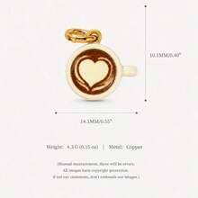 1pc Drip Oil Snack Afternoon Tea Mixed Pendant, Exquisite Cute Style, 14k Gold Plated Copper Material, Suitable For DIY Creative Necklace, Bracelet, Earrings, Bag Chain, Keychain, Waterproof And Sweatproof, Suitable For Daily Casual Wear - Multicolor - View 13