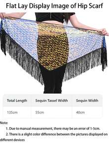Sequin Fringe Halter Top Sequin Knotted Wrap Fringe Dance Hip Scarf Carnival Party Performance Outfit (Multiple Colors Available) - Multicolor - View 8