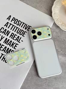 LissKas 1pc Matte Anti-Fingerprint Lens Film, Cute Fashion Lemon Fruit Pattern, 9H Hardness, Full Coverage, Explosion-Proof, Anti-Scratch, Bubble-Free, Compatible With IPhone 18/17 Pro Max Phone Camera Protector, Suitable For Large Hole Phone Cases - Clear - View 3