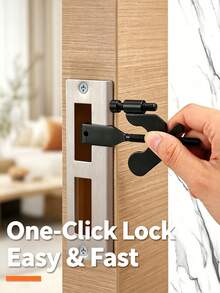 1/2pcs Portable Door Lock Home Security Door Locker Hotel Door Locks For Travelers Travel Lock For Door Safety Locks From Inside Bedroom Hotel Rooms Home Apartment Security Travel Gifts Must Haves Essentials - Multicolor - View 5