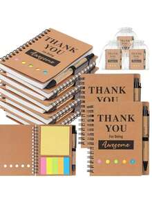 1/5/10 Set Spiral Bound Notebook Set (Includes Pen), Employee Appreciation Gift, Teacher Appreciation Gift, Journal With Inspirational Pen And Sticky Notes, Ballpoint Pen Set, Christmas Gift, Suitable For Volunteers, Teachers, Nurses, Team Building, Birthday, Retirement, Christmas Gift For Employees, Teachers, Office Gift And Back To School Gift. - Multicolor - View 6