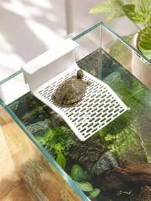 3D Printed Wall-Mounted Turtle Basking Platform, Floating Fish Tank Climbing Ramp, High Water Level Turtle Basking Platform, Amphibious Turtle Tank Resting Ramp - A - View 1