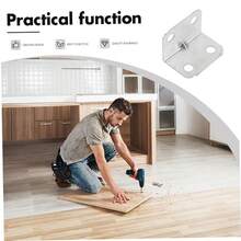 80pcs L-Shaped Corner Brackets (16 Brackets + 64 Screws), 90 Degree Right Angle Support Suitable For Furniture Shelves Cabinets Tables Chairs Hardware Accessories - A - View 1