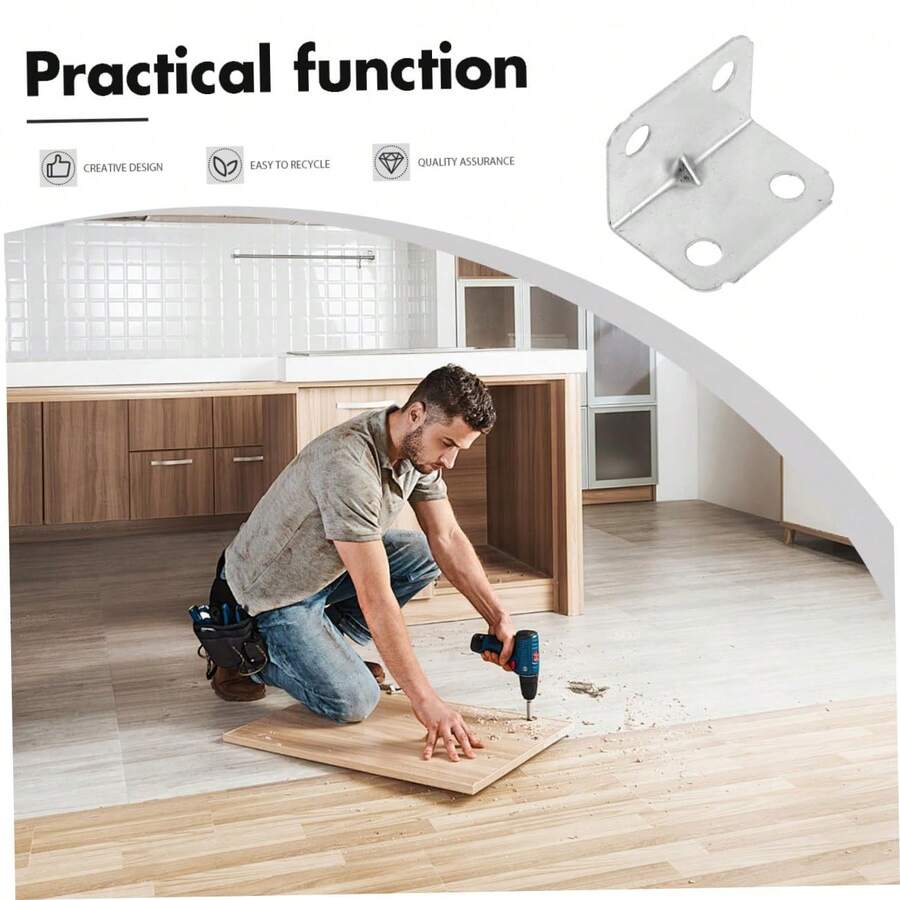 80pcs L-Shaped Corner Brackets (16 Brackets + 64 Screws), 90 Degree Right Angle Support Suitable For Furniture Shelves Cabinets Tables Chairs Hardware Accessories - A - View 1