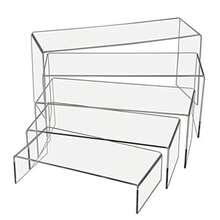 Transparent Acrylic Jewelry Display Stand, Figurine Model Storage Rack, Acrylic Tiered Display Shelf, Rectangular Acrylic Cosmetic Artwork Jewelry Storage Rack, Home Office Retail Store Desktop Decorative Shelf - Transparent - View 1
