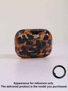 Funda protectora anti-pérdida con estampado de leopardo ámbar, adecuada para AirPods 1/2/3/4 y Pro 1/2/3 auriculares inalámbricos - Multicolor - Ver 3